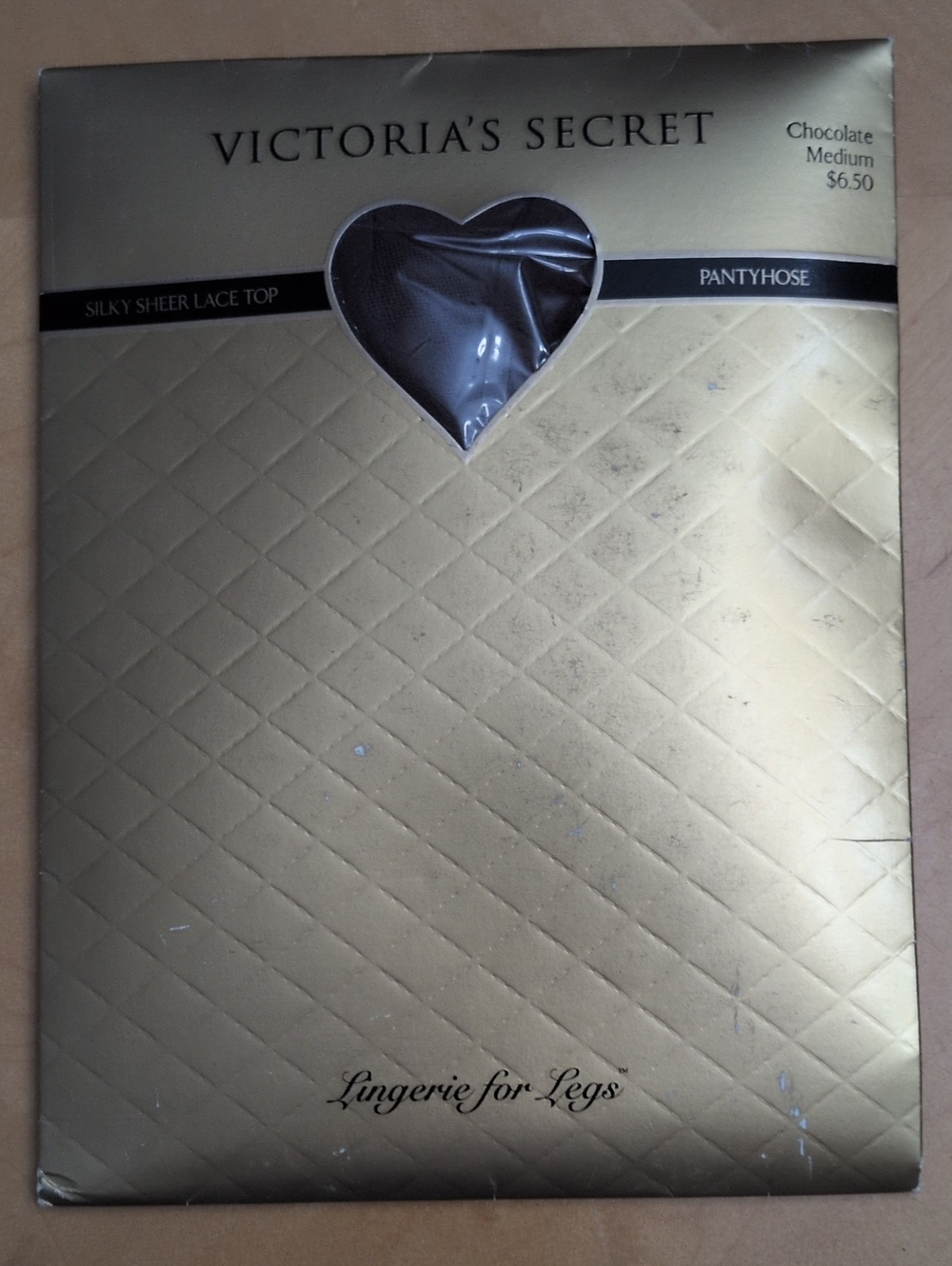 Victoria's Secret Chocolate Pantyhose With Sheer Lace Top-1 Pair
